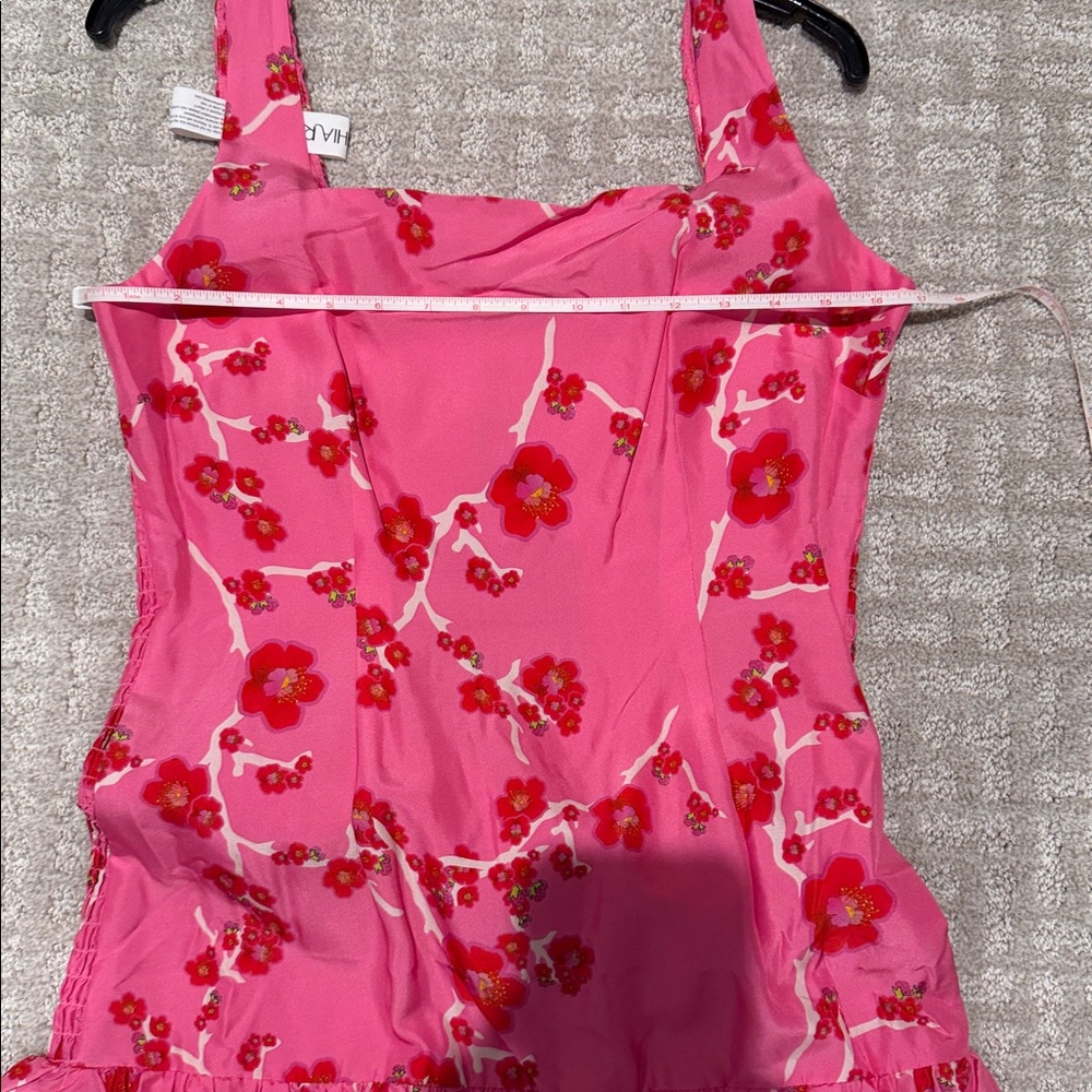 NWT Cynthia Rowley Cherry Blossom Print Smocked Back Bubble Dress - Size 10 - Picture 13 of 14